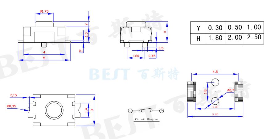 輕觸開關TS-1185E